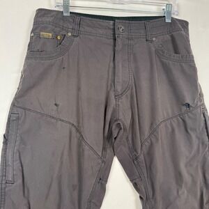 Kuhl Mens 34x32 Pants Khaki Utility Cargo Vented Knee Crotch Outdoor Work